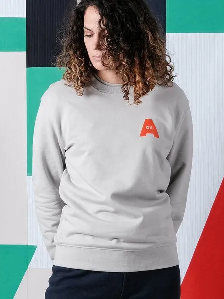 FANTASTIC REALITY STUDIOS Fantastic Reality Studios A-OK Sweatshirt – Bio-Baumwolle, Unisex, Grau, – Produktbild 2 von 4