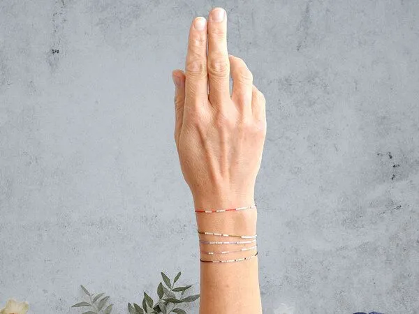 renna deluxe renna deluxe Morse-Code Armband aus Sterling Silber, Grün, – Produktbild 8 von 8