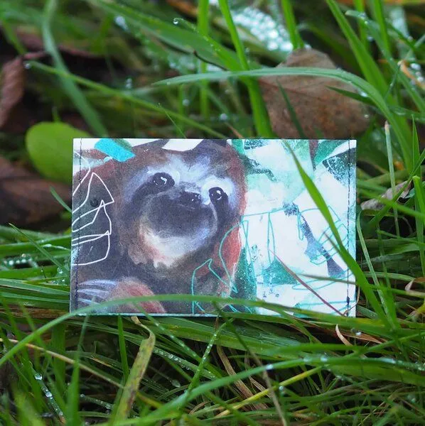 paprcuts paprcuts RFID Kartenhalter, Happy sloth | jules boho koop, – Produktbild 2 von 4