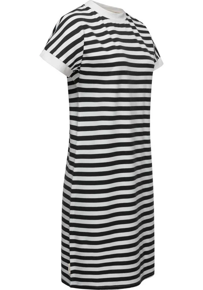 ragwear ragwear Shirtkleid Katchi Stripes Lässiges gestreiftes Damen Sommerkleid, Schwarz, – Produktbild 2 von 2