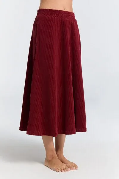 Leela Cotton Leela Cotton Damen Cord Rock, Bordeaux, – Produktbild 1 von 2