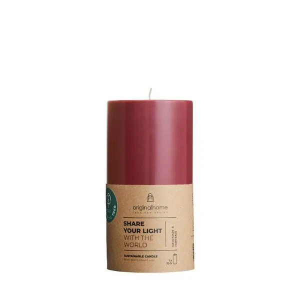 Originalhome Originalhome Geruchsneutrale Stumpenkerze Kleine – vegan & fair., Rot (burgunderrot), – Produktbild 1 von 4