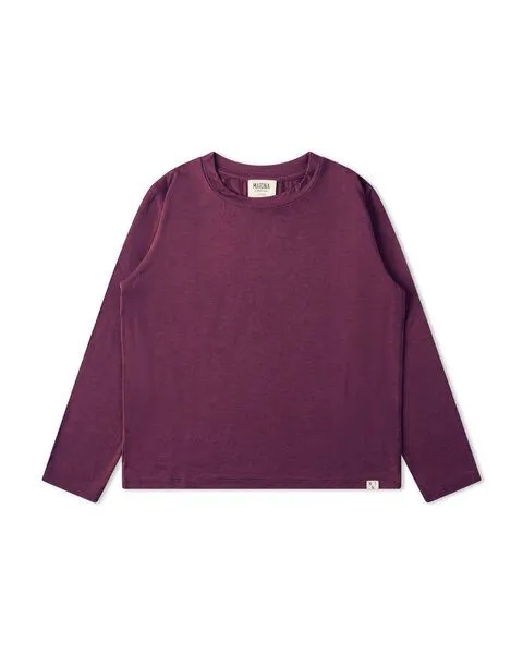 MATONA Matona Weiches Langarmshirt für Kinder aus Model / Modal Longsleeve, Aubergine, – Produktbild 4 von 4