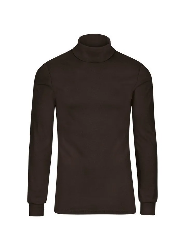 Trigema Rollkragenshirt TRIGEMA Langarm Ski- und Sport-Rollkragenpullover (1-tlg), Braun, – Produktbild 2 von 3