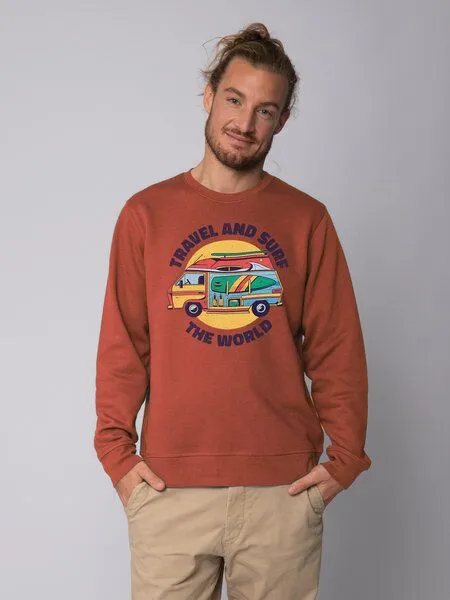 watapparel watapparel Sweatshirt Unisex Travel and surf, Heritage brown, – Produktbild 2 von 4