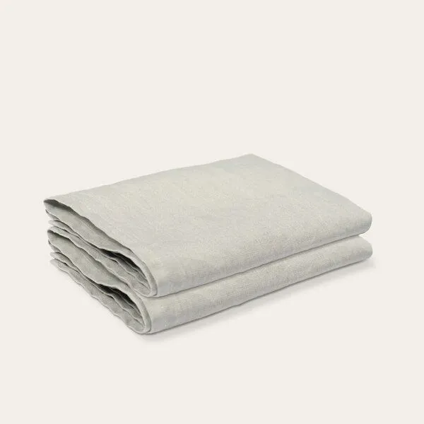 KUSHEL KUSHEL Leinen Tea Towel Duo, Cloud grey hellgrau, – Produktbild 3 von 3