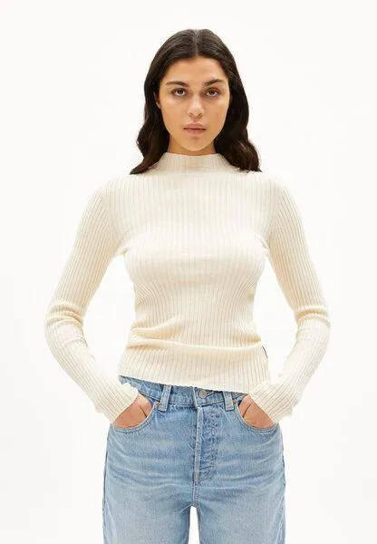 ARMEDANGELS ARMEDANGELS ALAANIA Damen Pullover Slim Fit aus Bio-Baumwolle, Oatmilk, – Produktbild 1 von 5