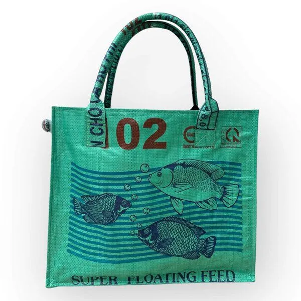 Beadbags Beadbags Einkaufstasche Ri94 recycelter Reissack, Mittelgrün (2), – Produktbild 1 von 3
