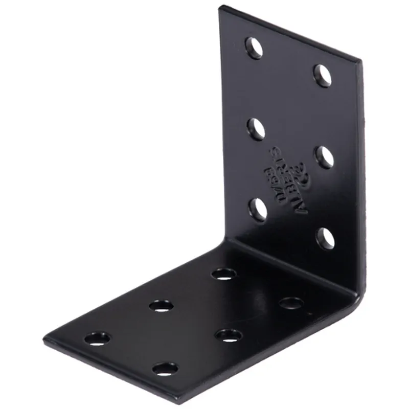 Alberts ALBERTS Lochplattenwinkel, verzinkt, schwarz, TxHxB 60x60x40 mm – Produktbild 1 von 1