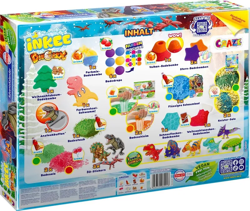 CRAZE Adventskalender Adventskalender 2026 Kinder Badezusätze Dinorex, 1 St (24-tlg) – Produktbild 2 von 2