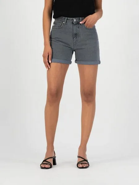 MUD Jeans MUD Jeans Damen Jeansshorts - Marilyn - aus Bio-Baumwolle, Grau (grey stone), – Produktbild 2 von 3