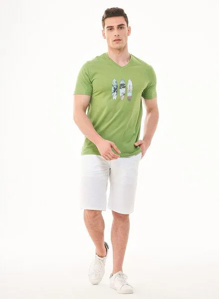 ORGANICATION ORGANICATION T-Shirt aus Bio-Baumwolle mit Print, Grün(grass green), – Produktbild 2 von 4