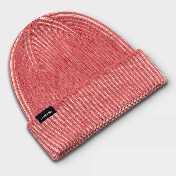 Dedicated Dedicated Strickmütze Hevaman Beanie, Rot weiß, – Produktbild 4 von 4