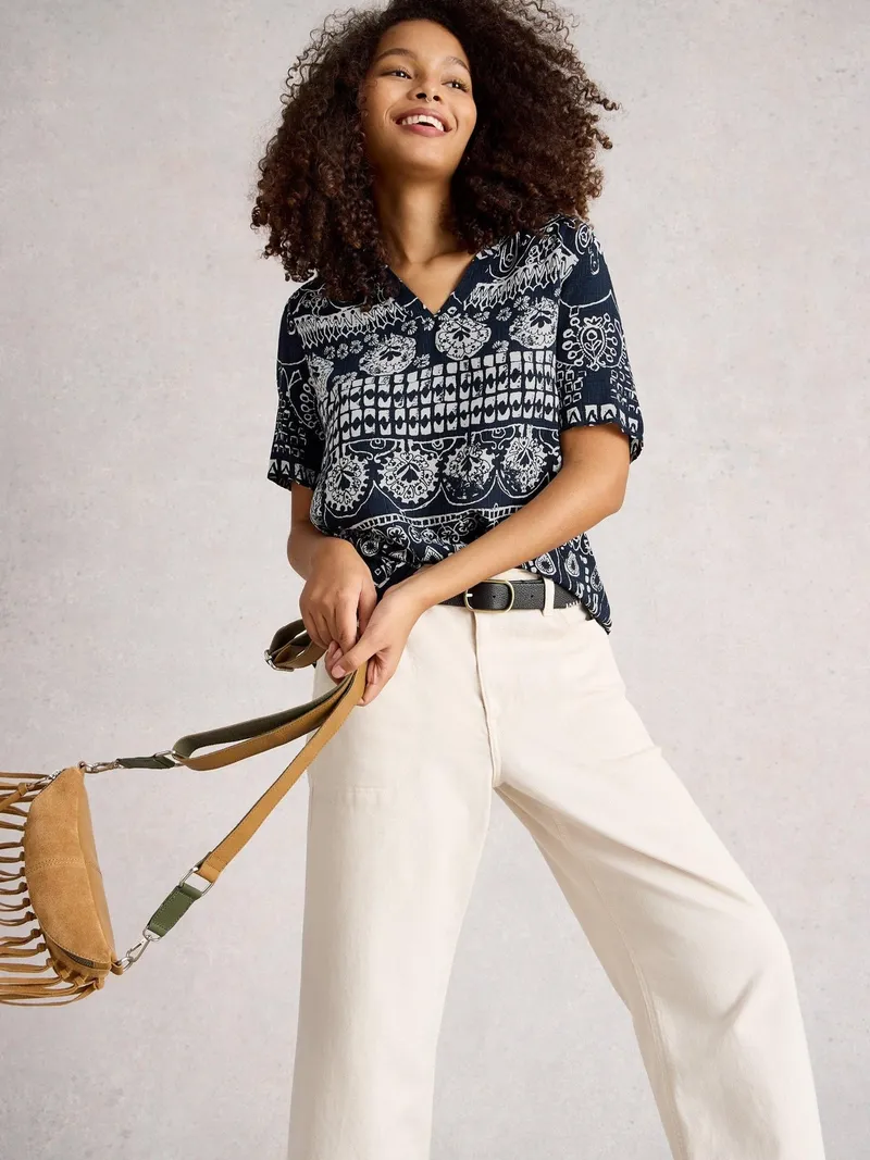 White Stuff White Stuff Bluse Elisa, Marine print, – Produktbild 3 von 4