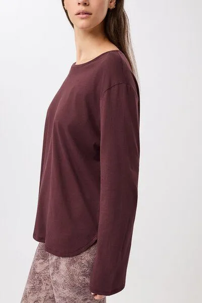 mandala mandala Halfmoon Longsleeve, Ruby (rot), – Produktbild 2 von 4