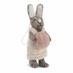 Gry & Sif Gry & Sif Grauer Hase mit Lavendel-Ei – Produktbild 1 von 1