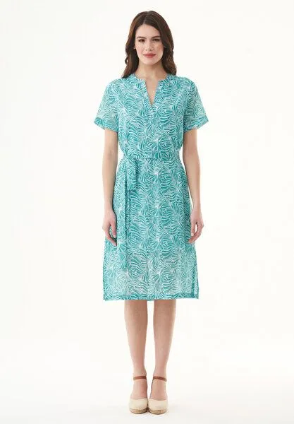 ORGANICATION ORGANICATION Kleid aus Bio-Baumwolle mit Allover-Print, Grün(emerald flower), – Produktbild 1 von 4