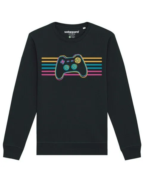 watapparel watapparel Sweatshirt Unisex Retro Joystick, Black, – Produktbild 1 von 3