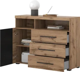 OTTO home Kommode Roger,Breite 120cm, moderne Anrichte mit 3 Schubladen, Sideboard mit viel Stauraum, Masse 120x92x38,5 (B/H/T) – Produktbild 1 von 1