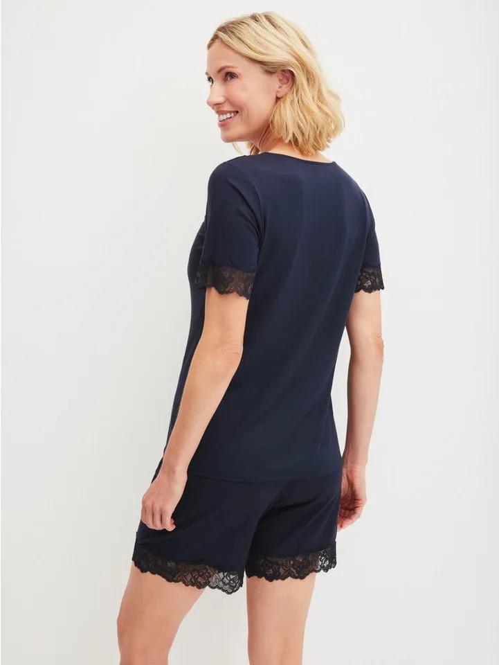 CALIDA CALIDA Shorty Elegant Dreams (2 tlg) mit süßem Spitzenbesatz, Blau, – Produktbild 3 von 5