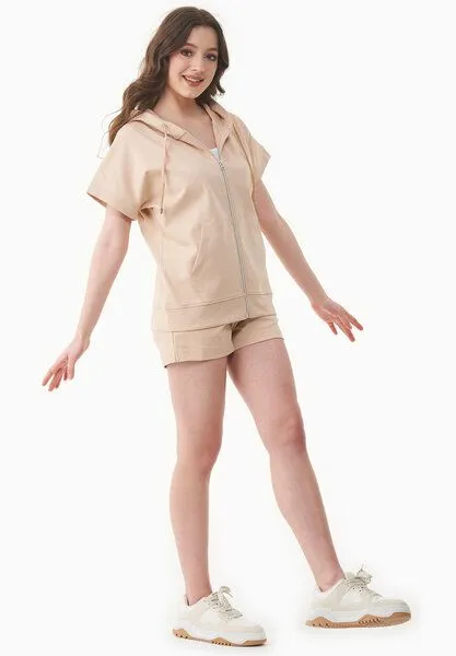 ORGANICATION ORGANICATION Leichte Sweatshorts aus Bio-Baumwolle, Soft beige, – Produktbild 1 von 4