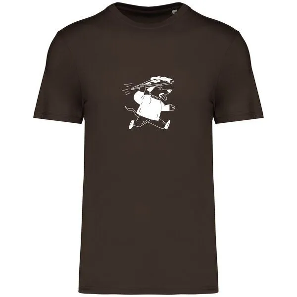 Greenspired Greenspired Basic Bio T-Shirt Pizzadog Nr. 4 ( 155g/m² XXS - 5 XL, Dunkelbraun, – Produktbild 1 von 1