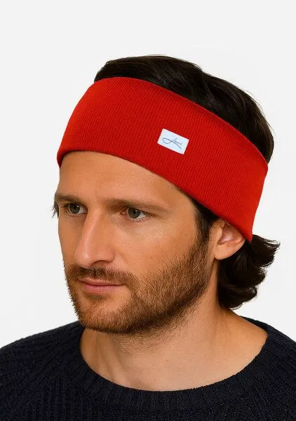 Lou-i Lou-i Stirnband aus Schurwolle Made in Germany, Rot, – Produktbild 3 von 4