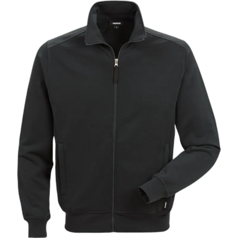 Fristads Full Zip Sweatshirt Fristads 7608 SM, Noir, – Produktbild 2 von 2