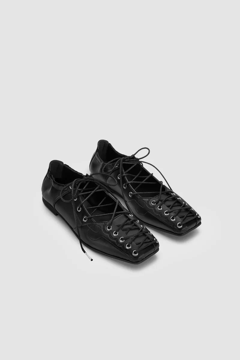 Prev Prev Damen vegan Ballerinas Mae Schwarz, Schwarz, – Produktbild 2 von 2
