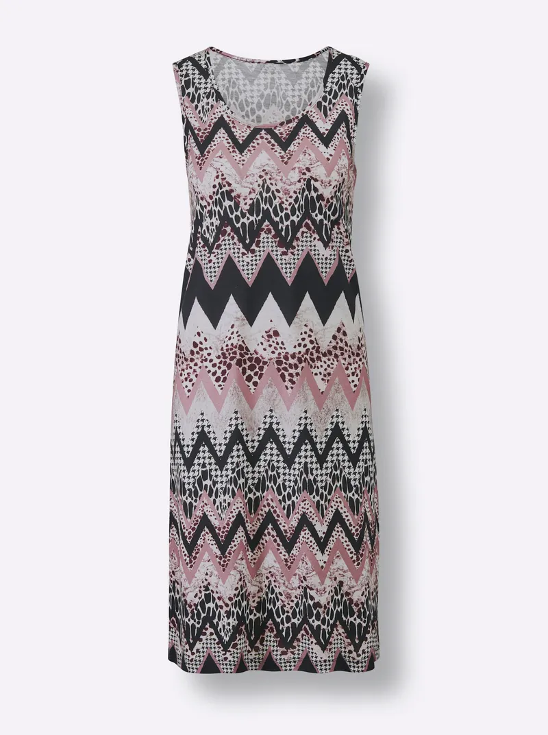 feel good Sommerkleid, Violett-schwarz-bedruckt, – Produktbild 2 von 2