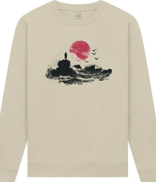 Spreecult Spreecult Japan Sonne - Unisex Sweatshirt - Bio und Fair - Meer Natur Nacht Berge Japan, Natural, – Produktbild 1 von 3