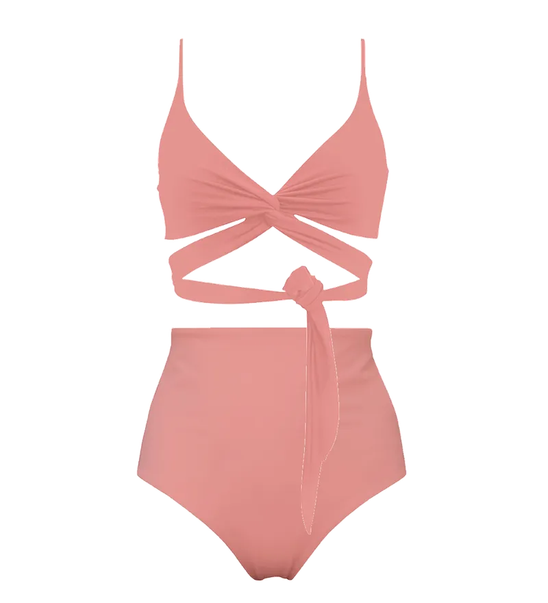 Anekdot Anekdot Damen vegan Lin + Core Hohes Bikini-Set, Hell-pink, – Produktbild 1 von 2