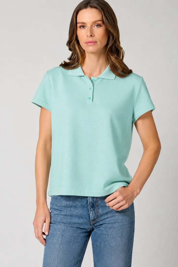 HempAge Hempage Damen vegan Polohemd See Blau, Blau, – Produktbild 2 von 2