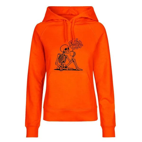 HANDGEDRUCKT HANDGEDRUCKT "Halloween" Frauen Hoody Neutral, Orange, – Produktbild 5 von 5