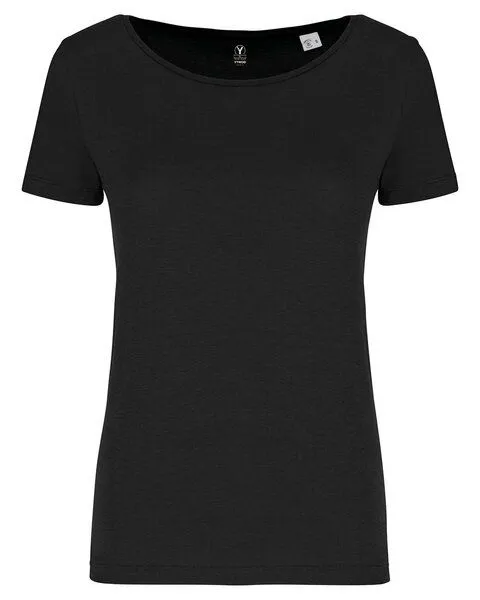 YTWOO YTWOO Damen Modal-T-Shirt, Schwarz, – Produktbild 1 von 3