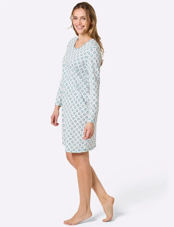 Witt Witt Nachthemd Sleepshirts Langarm (2-tlg), Bunt, – Produktbild 4 von 5