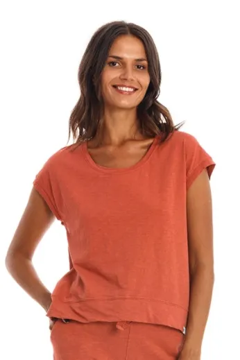RAVENS VIEW IBIZA RAVENS VIEW IBIZA Damen vegan T-Shirt Ivy Erde Rot, Dunkelorange, – Produktbild 2 von 2
