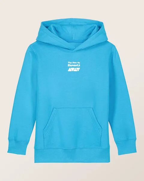 THE FACE OF ELEMENTS THE FACE OF ELEMENTS Playful Color Rush - Relaxed Fit Kids Hoodie aus 100% Bio-Baumwolle, Sky blue (blau), – Produktbild 1 von 4