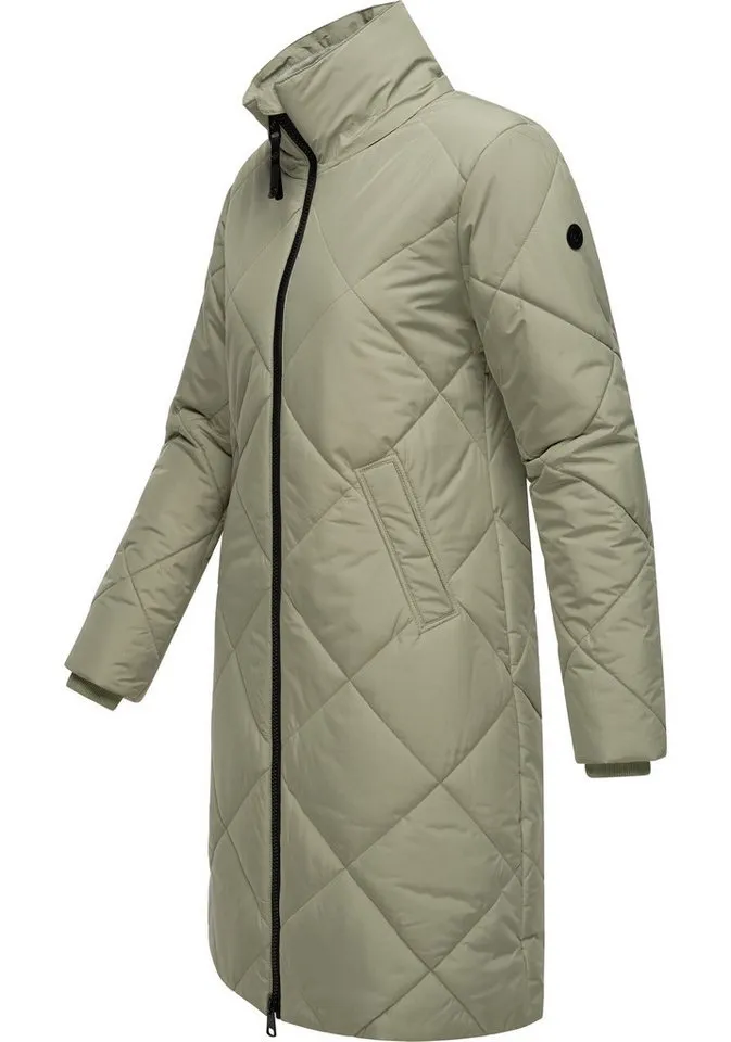 ragwear ragwear Steppmantel Rebela stylischer Winterparka mit abnehmbarer Kapuze, Gelb|grün, – Produktbild 4 von 4