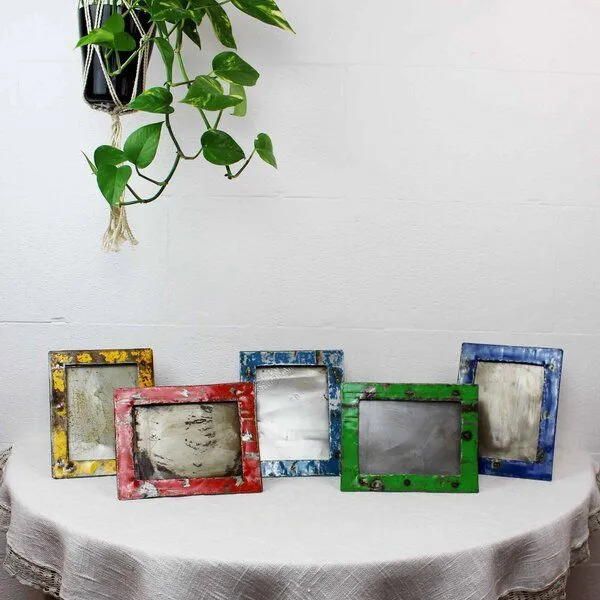 Mitienda Shop Mitienda Shop Bilderrahmen aus Ölfässern 13x18cm, Blau, – Produktbild 2 von 3