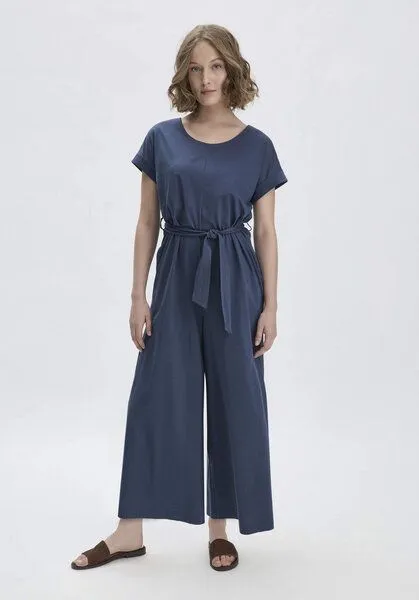 hessnatur hessnatur Jersey Jumpsuit Oversize aus reiner Bio-Baumwolle, Ozeanblau, – Produktbild 1 von 4