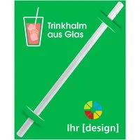 Trinkhalm aus Glas Ø 8 x 150 mm inkl. Gravur + Steckkarte – Produktbild 1 von 1