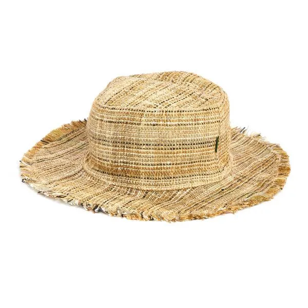 short'n'pietz short'n'pietz Sommerhut aus Hanf, Beige braun schmal gestreift, – Produktbild 1 von 4