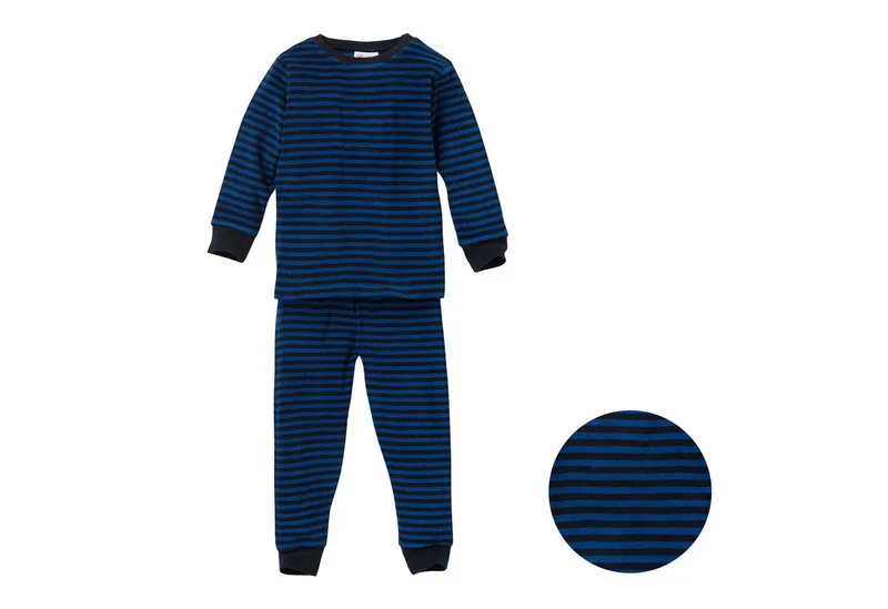 People Wear Organic People Wear Organic Pyjama aus Frottée, Bio-Baumwolle, Blau, – Produktbild 1 von 4