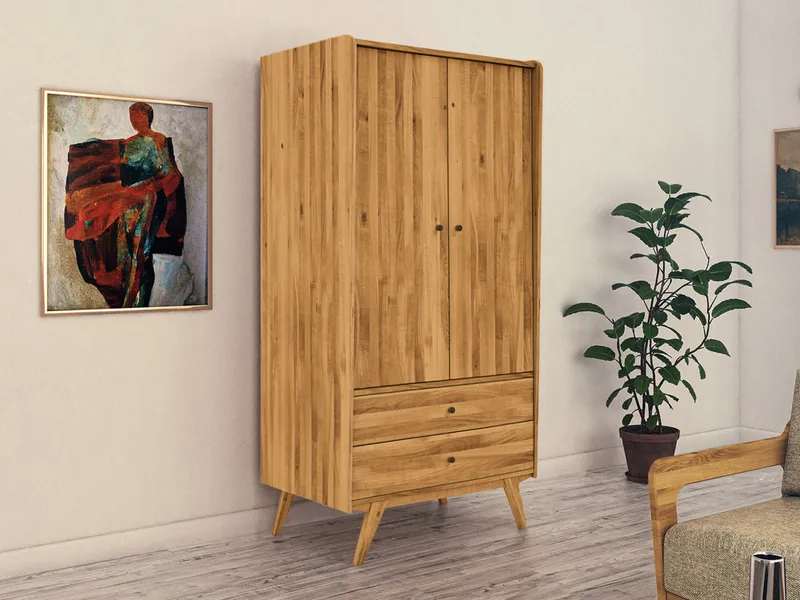 allnatura Drehtüren-Kleiderschrank "Lasala" | 2-türig, Kernbuche, – Produktbild 2 von 2