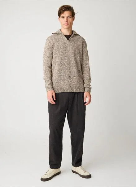 KnowledgeCotton Apparel KnowledgeCotton Apparel Strick-Pullover TROYER aus Bio-Baumwolle, Braun-multi, – Produktbild 3 von 4