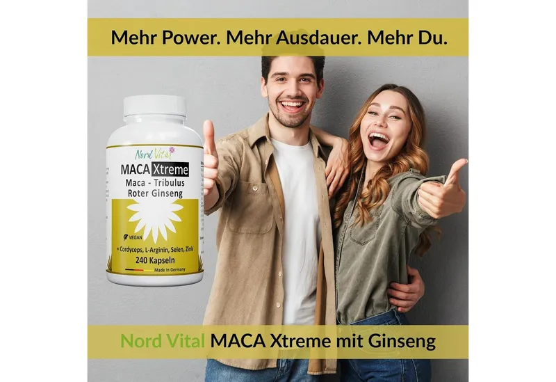 Nord Vital Maca Extreme: Cordyceps, Tribulus & Arginin. 240 Kapseln, 169 g – Produktbild 4 von 5