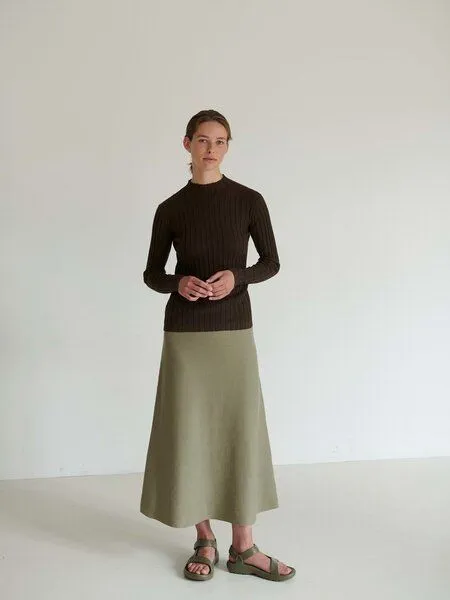 FUB FUB Gestickter Rock "Skirt" in A-Linie, Sage (salbei), – Produktbild 3 von 3