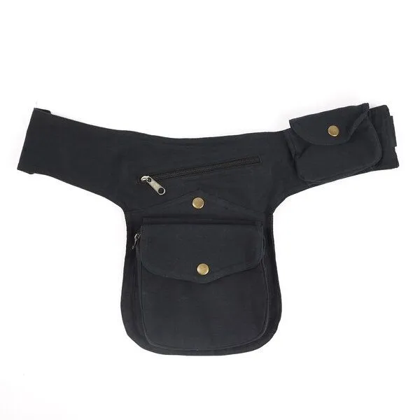 short'n'pietz short'n'pietz handgenähte Gürteltasche mit verstellbarem Gürtel, Schwarz, – Produktbild 4 von 8