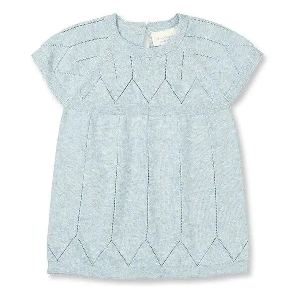 Sense Organics sense-organics Sommerliches Baby Strickkleid Orla in graublau von Sense Organics GOTS – Produktbild 1 von 4